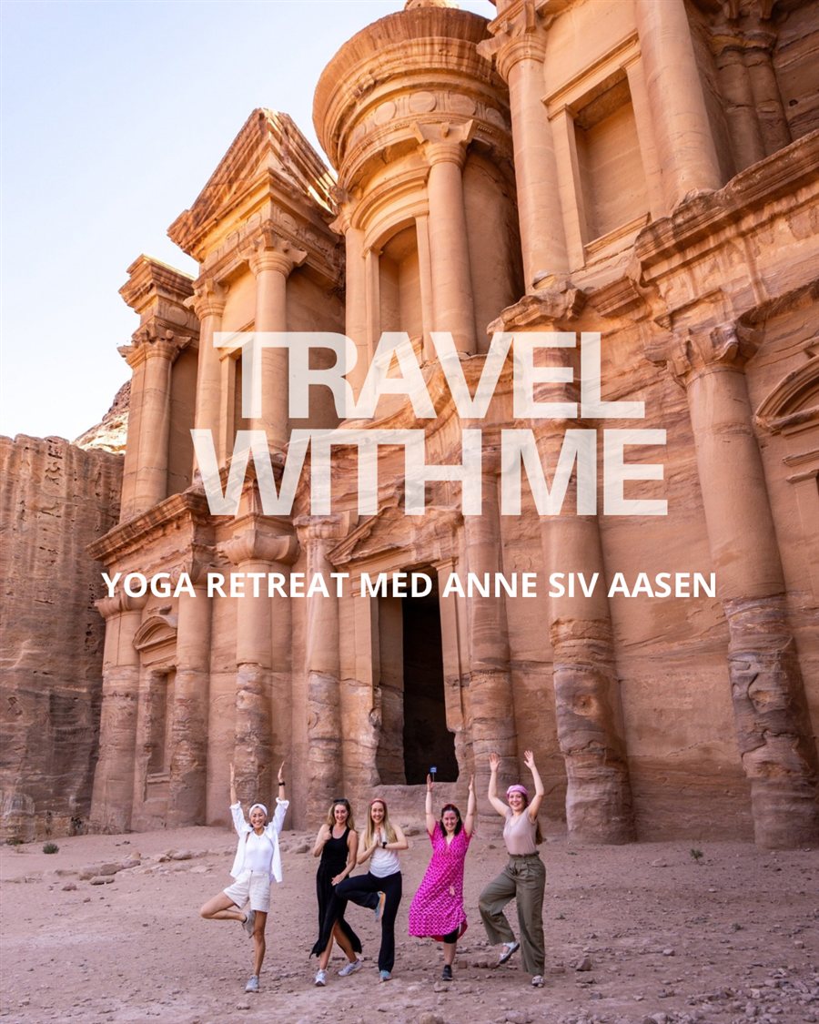 Reklamebilde for yogareiser med Anne Siv Aasen